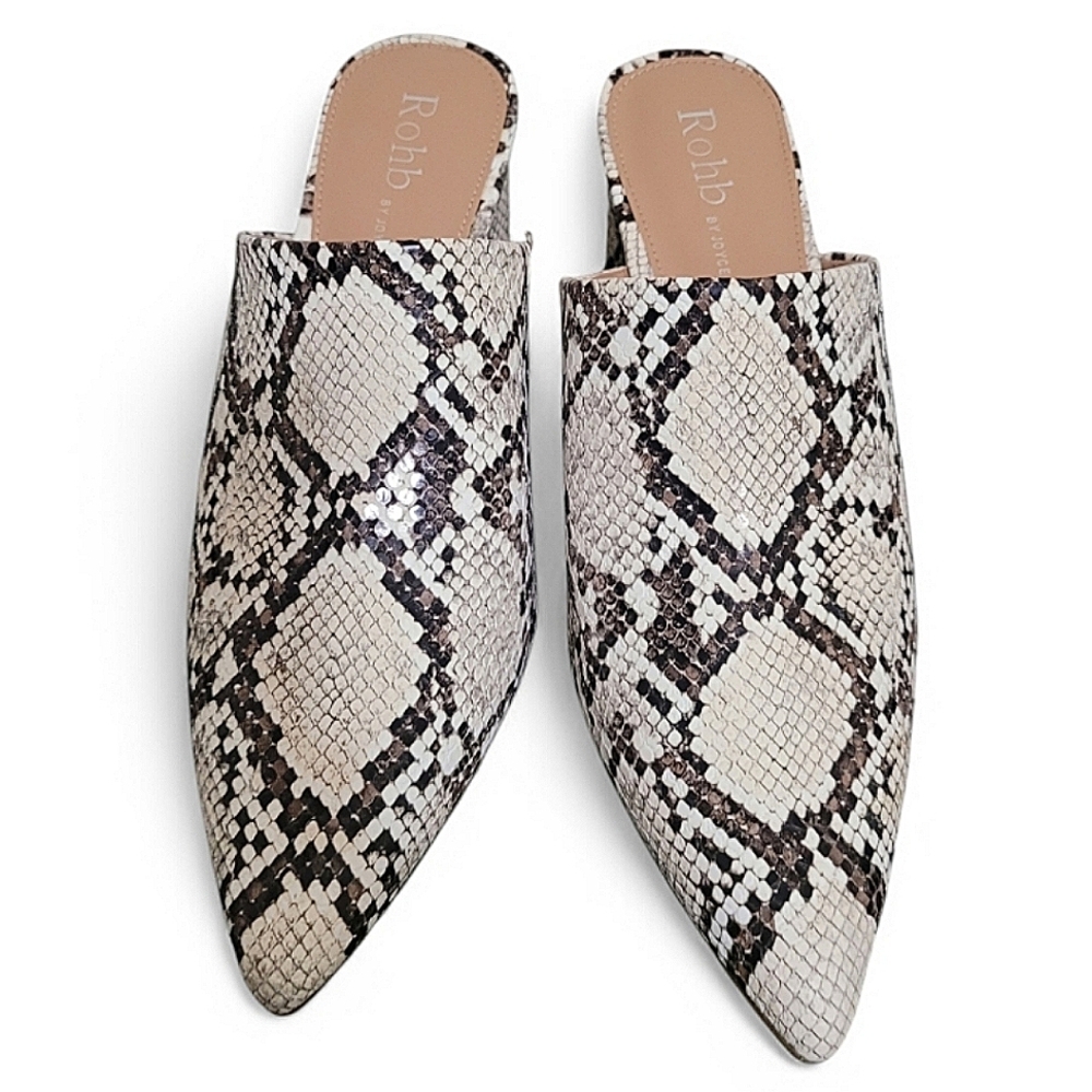 ROHB Willow Cream and Black Mules with Wedge Heel - Picture 5 of 12